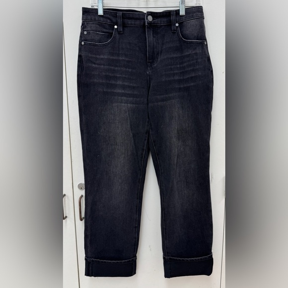 Liverpool Denim - Liverpool LA Black The Girlfriend Straight Leg Cuffed Jeans 8/29 Fall Minimalist